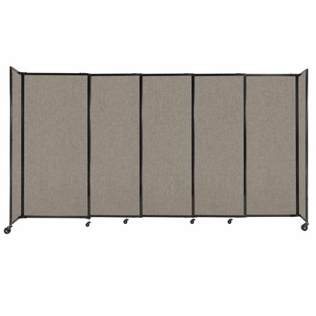 VERSARE StraightWall Sliding Portable Partition 11'3" x 6' Warm Pebble Fabric 1448581